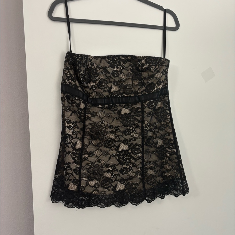 SALE!  Closet purge!  
EXPRESS black strapless camisole lace overlay. Size 12